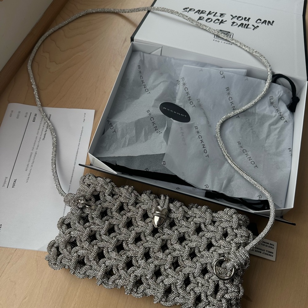 Silver Woven Women's Bag